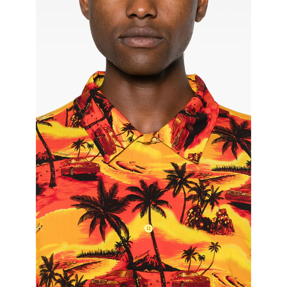 Balenciaga Orange Shirts Men - 5