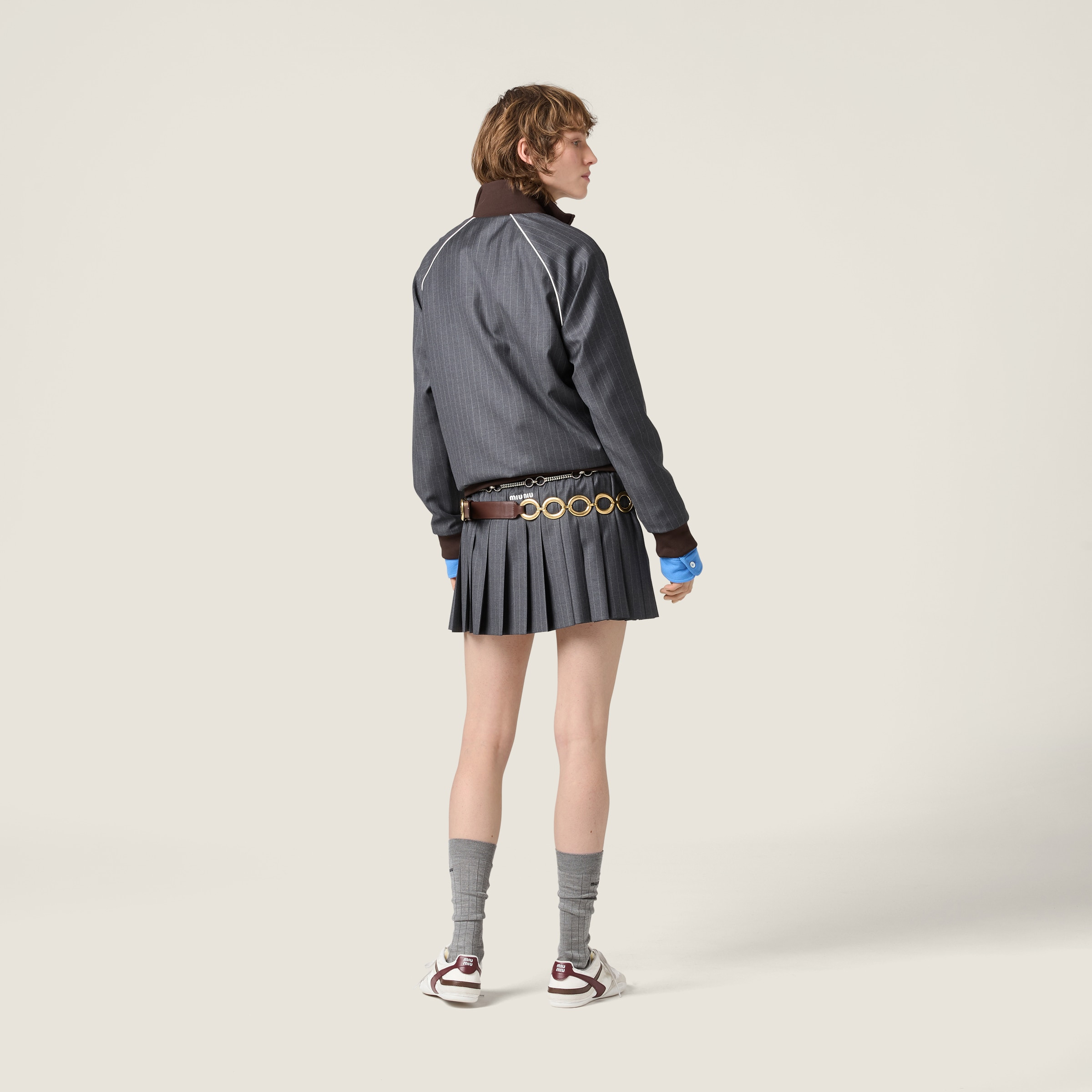 Pleated Pinstripe miniskirt - 3