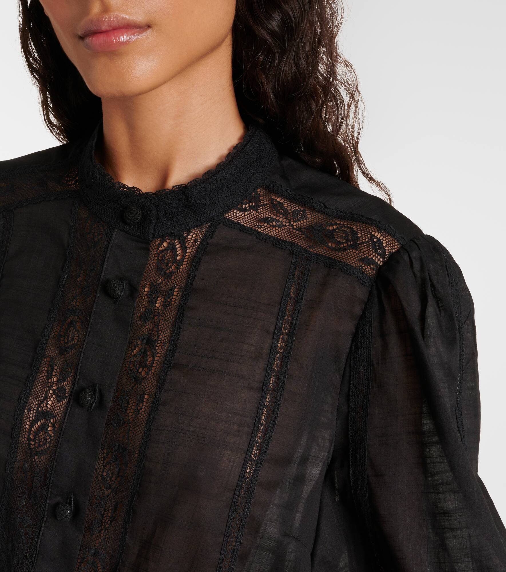 Halliday lace-trimmed cotton shirt - 4