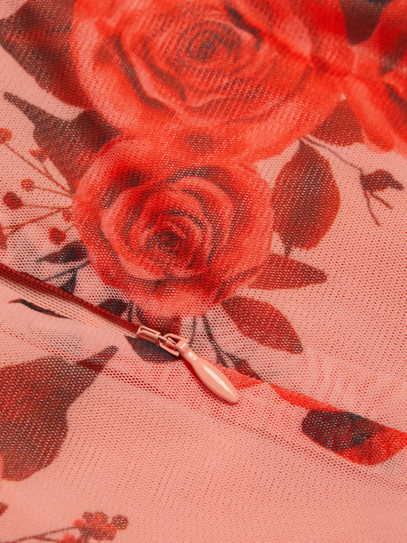 Women's Floral Mesh Minidress - Pink Rose 7