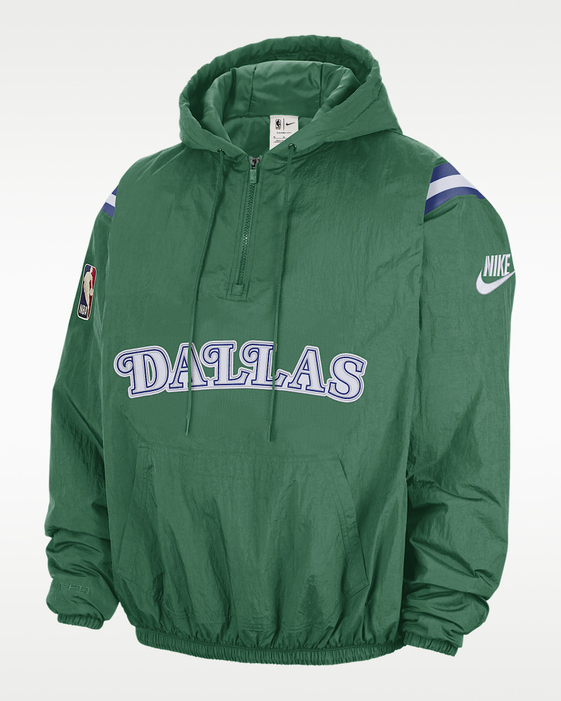 Dallas Mavericks Hardwood Classics Men's Nike Therma-FIT NBA 1/2-Zip Hoodie 1