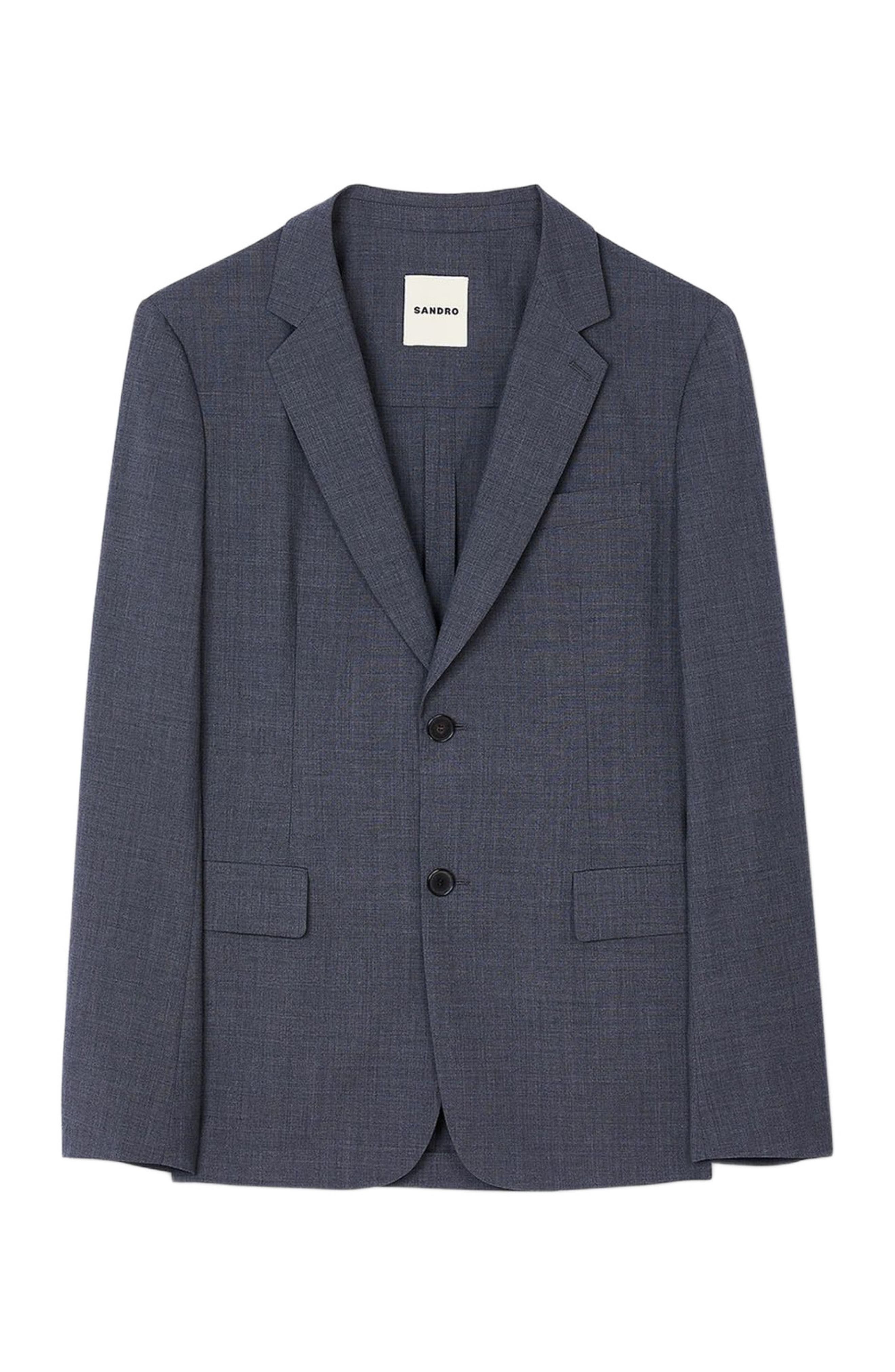 SANDRO Wool suit jacket in Mocked Grey at Nordstrom - 5