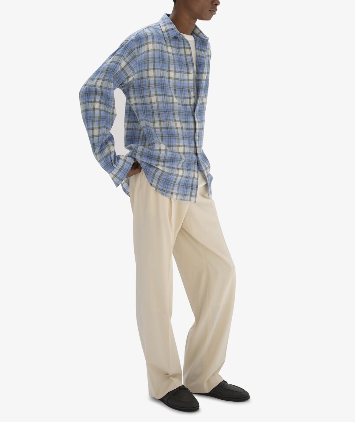 AURALEE オーラリー 24AW AIRY WOOL CHECK SHIRT Airy checked wool shirt in blue - Auralee | Mytheresa
