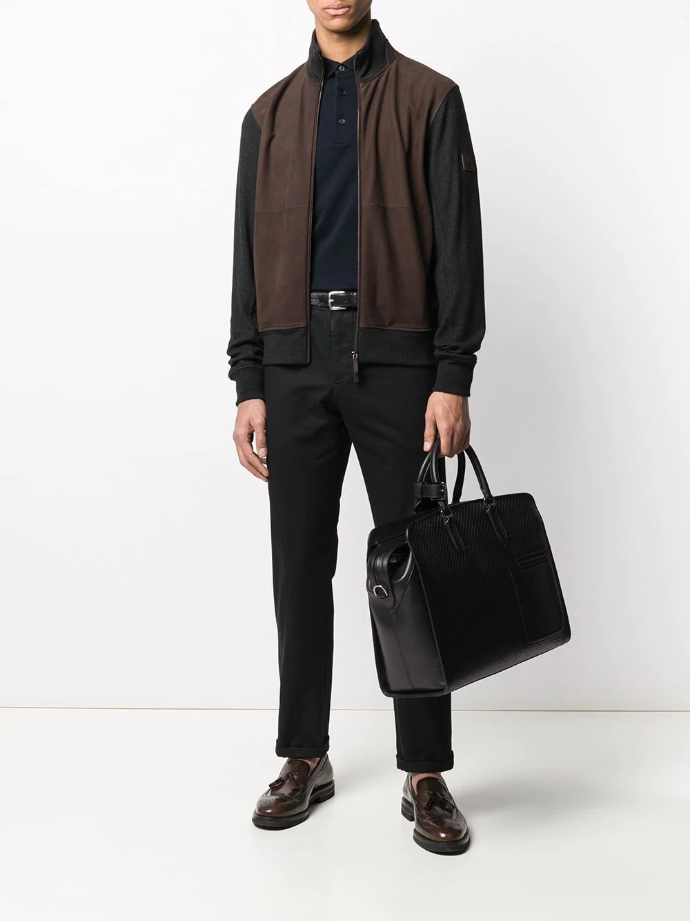 woven leather holdall - 2