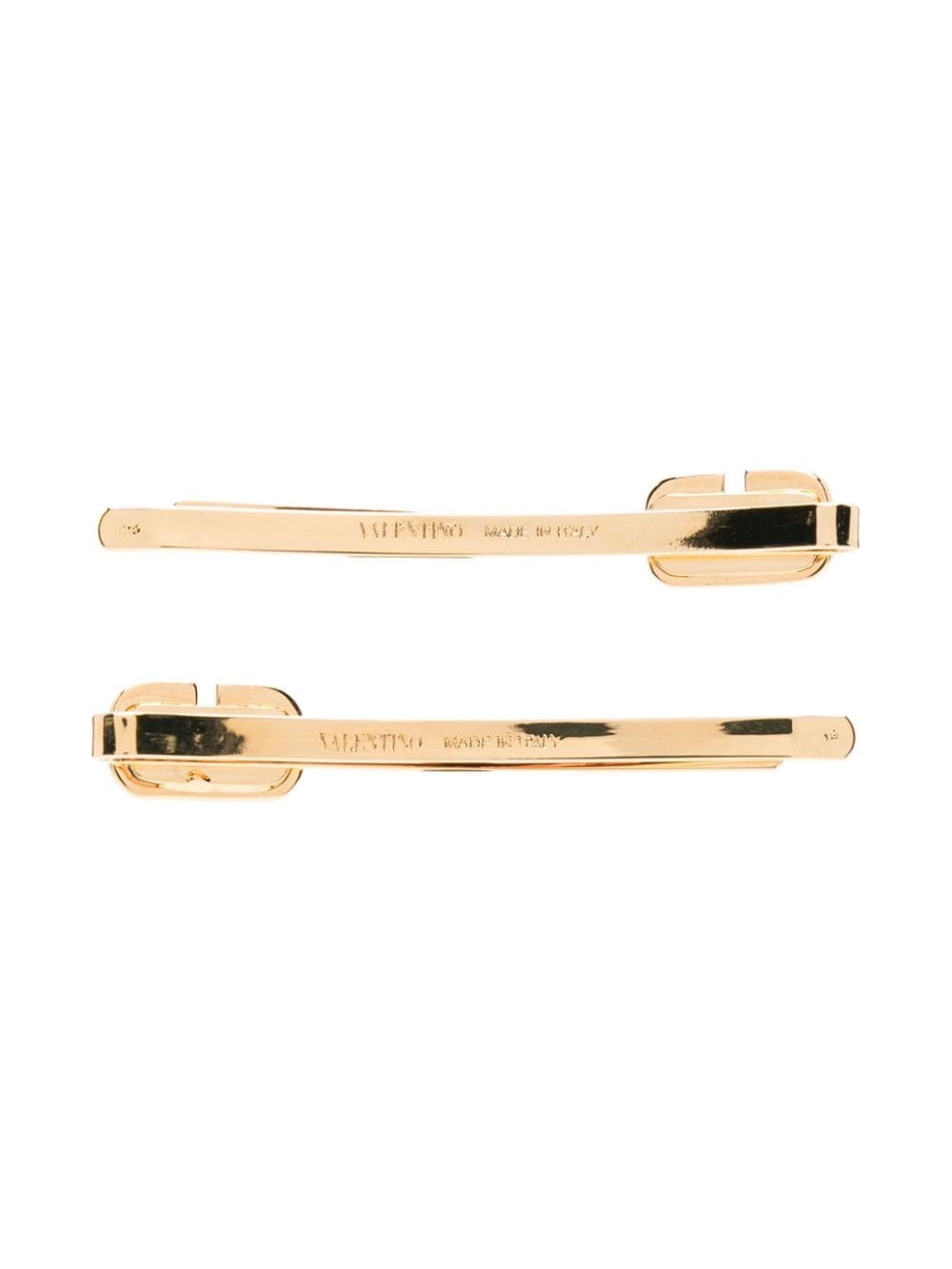 VLogo Signature engraved-detail hair clips - 2