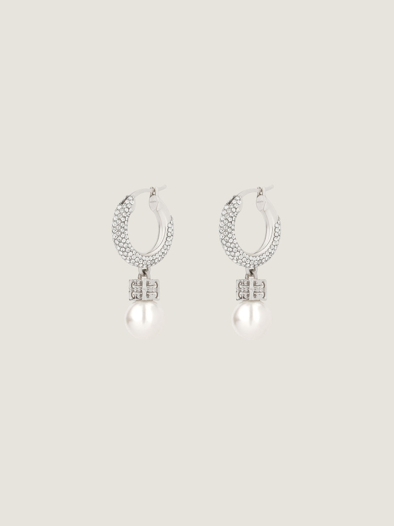 Givenchy PEARL EARRINGS IN METAL WITH CRYSTALS outlook