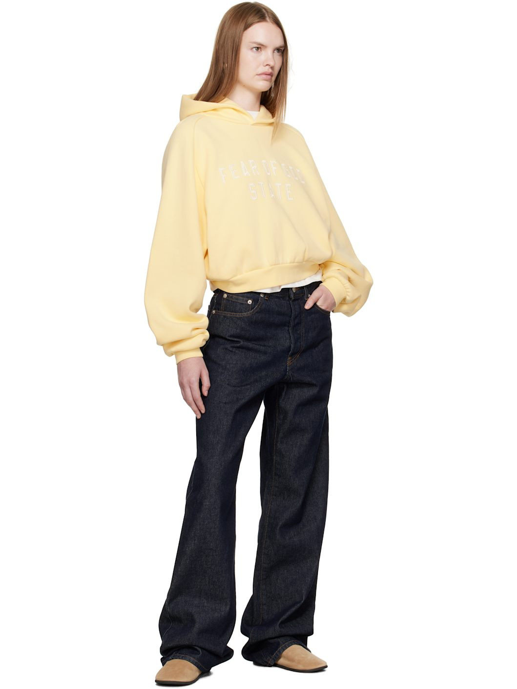 Yellow Fleece Raglan Hoodie - 4