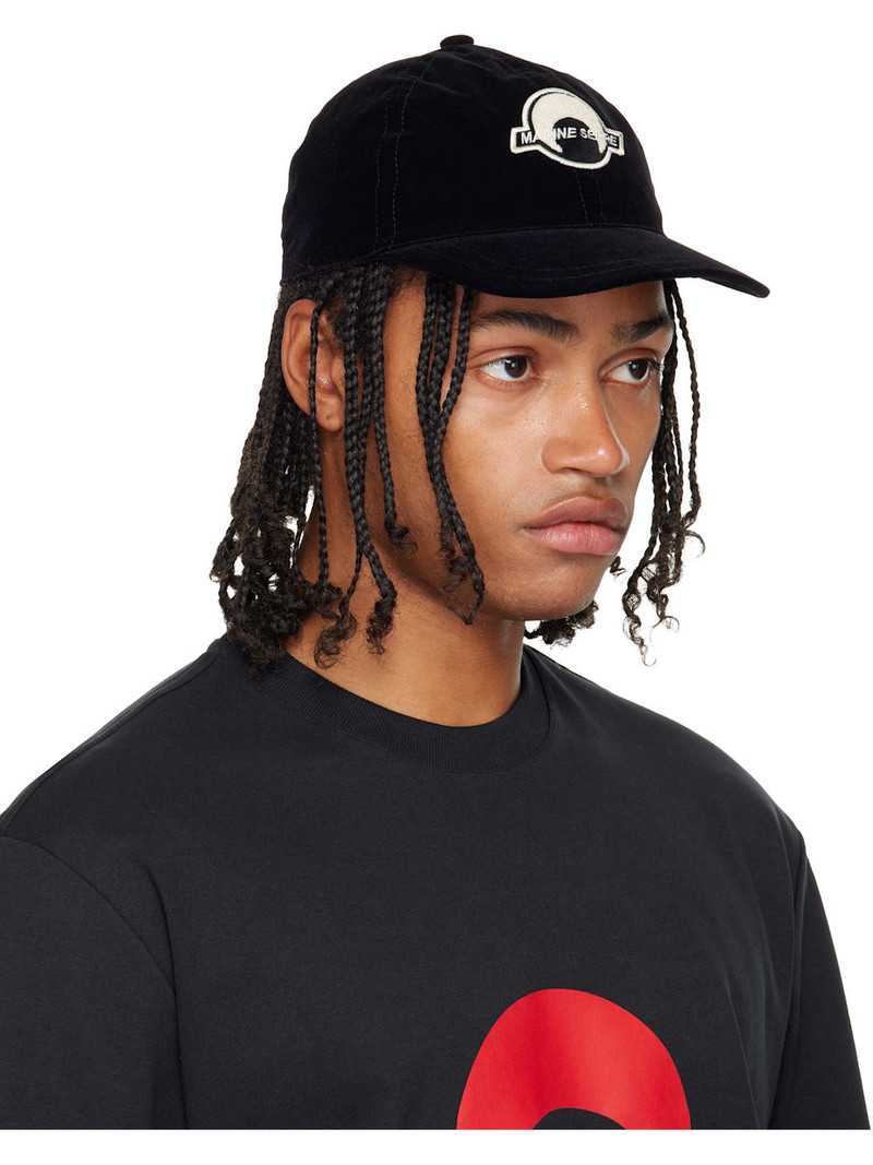 Marine Serre Black Velvet Baseball Cap outlook