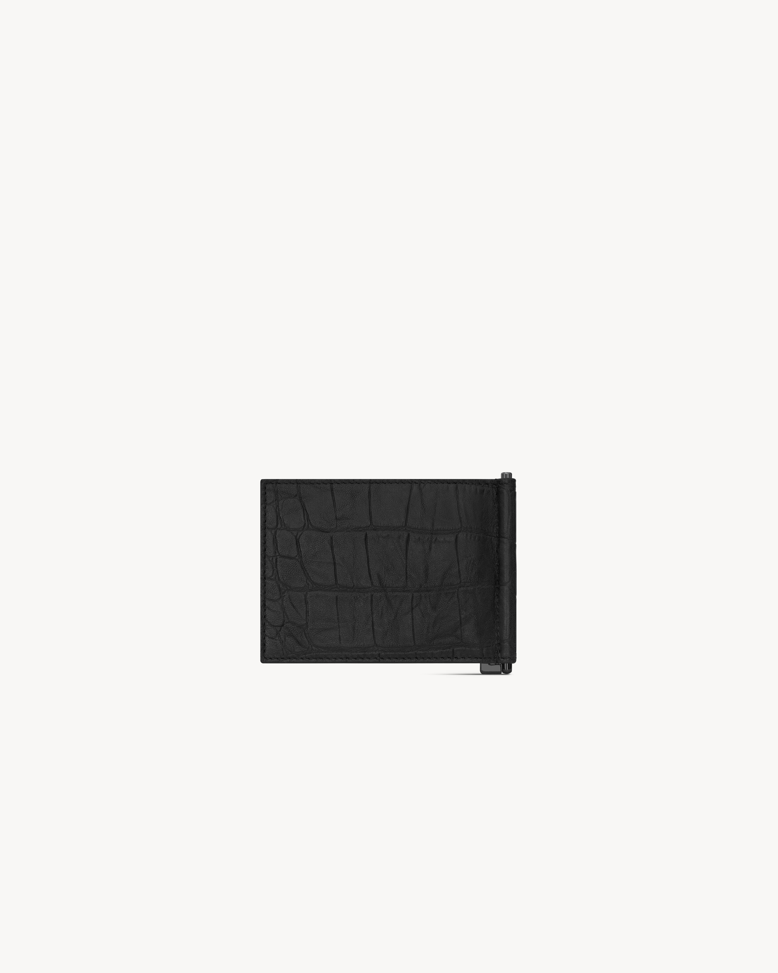 CASSANDRE BILL CLIP WALLET IN CROCODILE-EMBOSSED LEATHER - 2