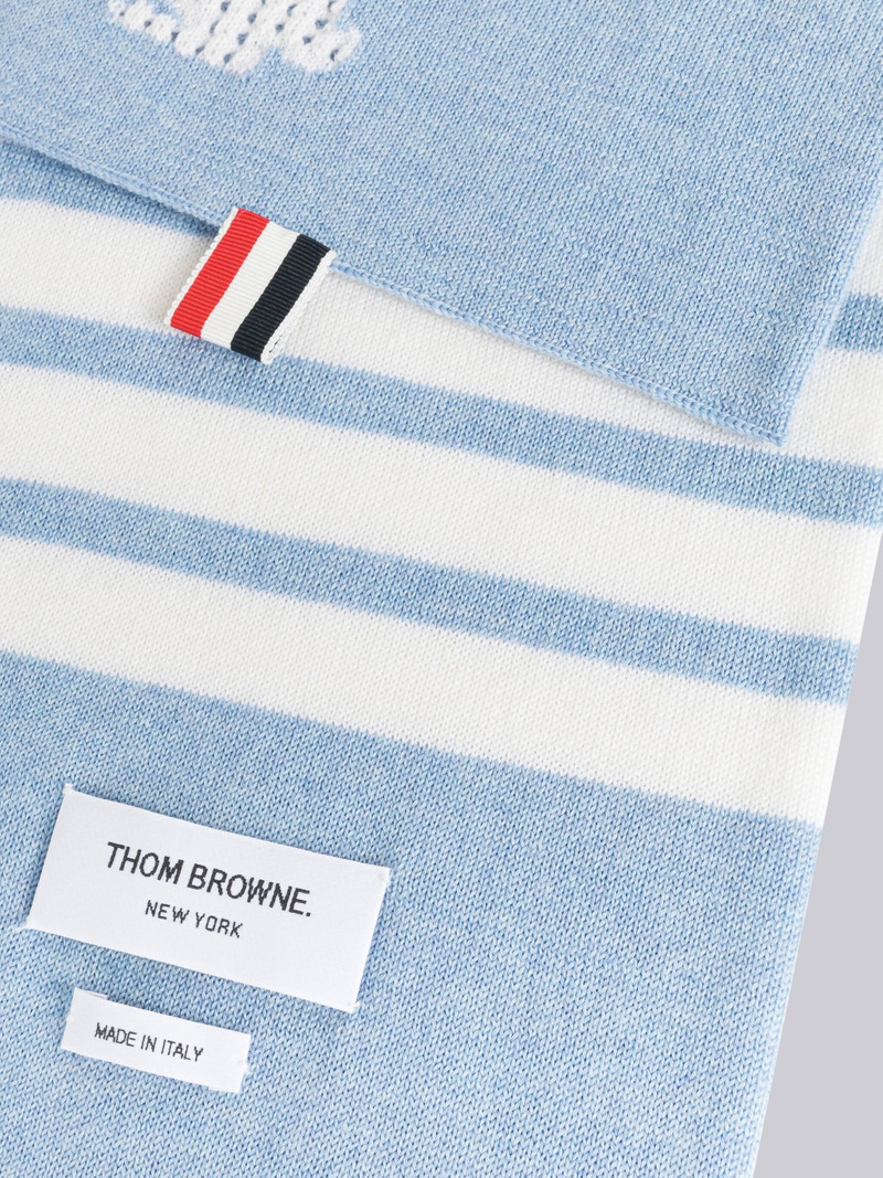Thom Browne Merino Wool Rabbit 4-Bar Intarsia Scarf outlook