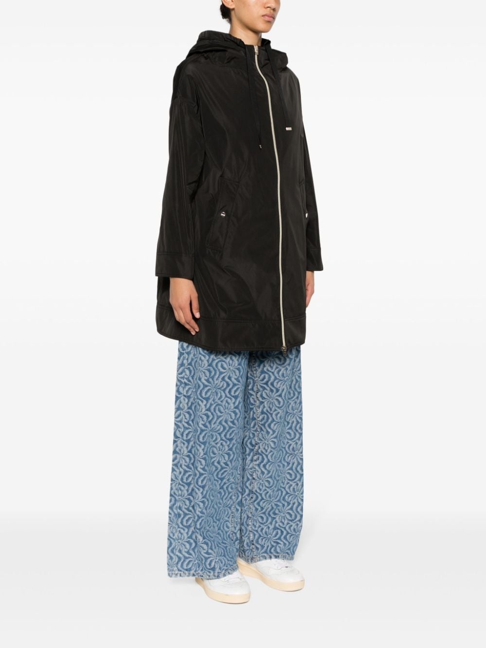 zip-up hooded coat - 3