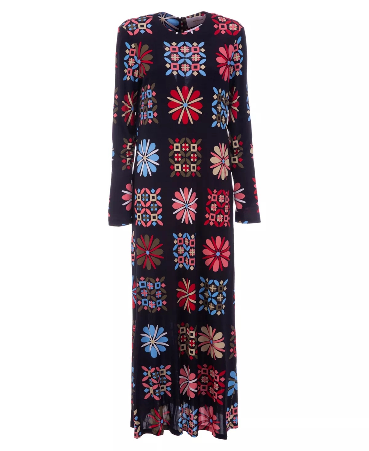 Long Sleeve Swing Dress in Vetrata Grande Black - 3