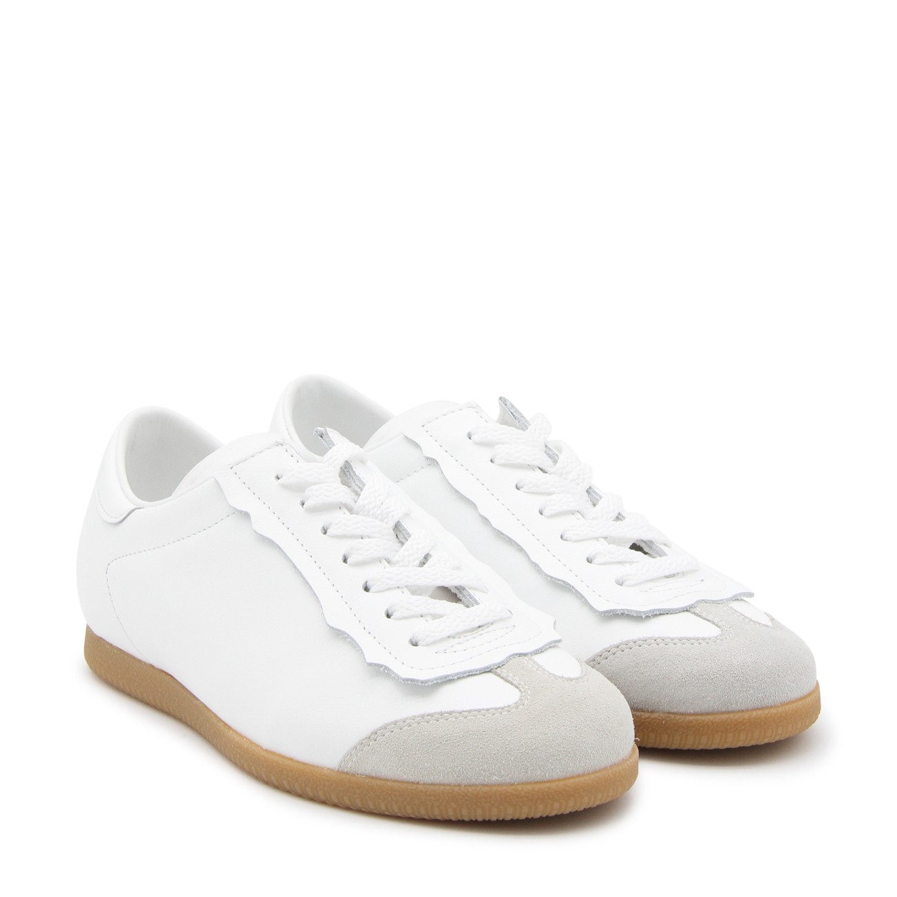 white leather and suede sneakers - 2
