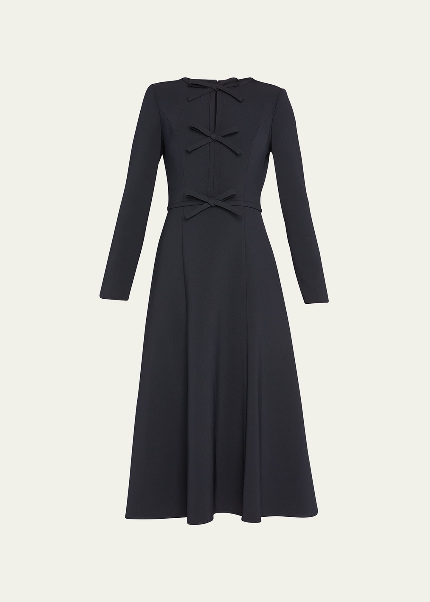Triple Bow Keyhole-Front Midi Dress - 1
