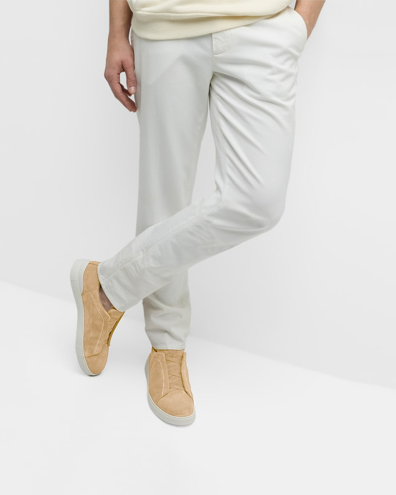 ZEGNA Men's Triple Stitch Suede Sneakers outlook