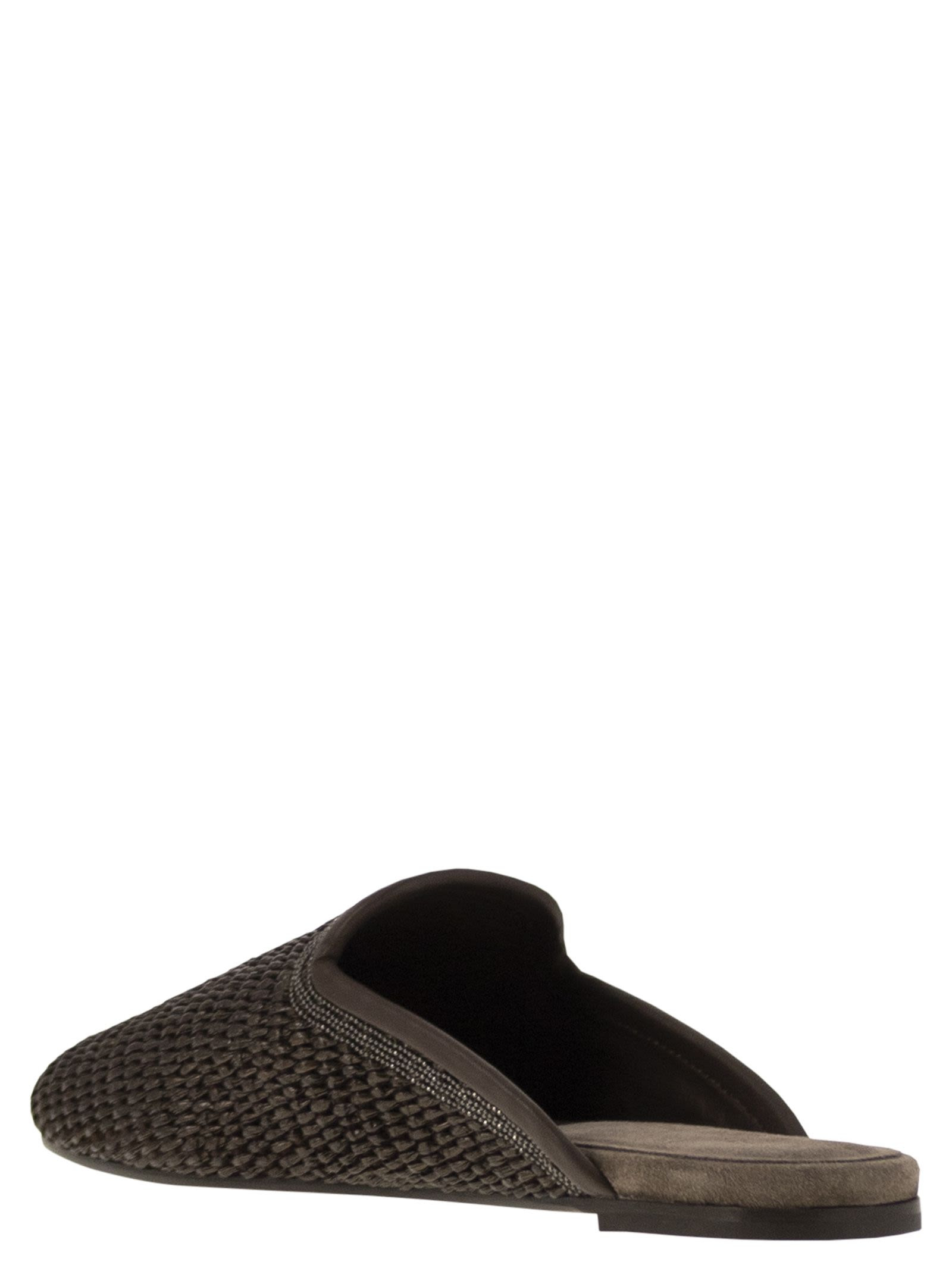Brunello Cucinelli Women Techno Raffia Slipper With Precious Trim - 3