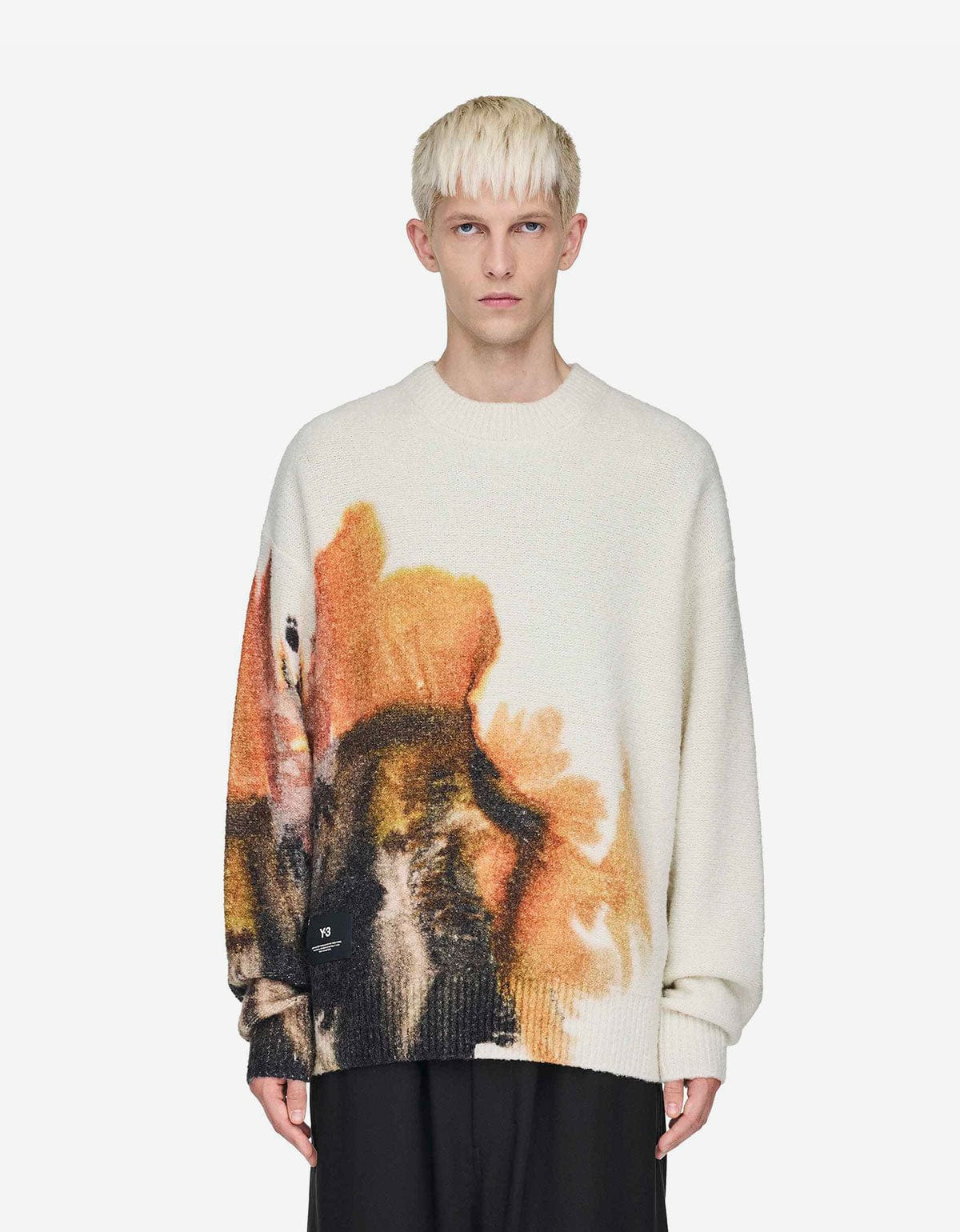 Y-3 White AOP Graphic Sweater - 2