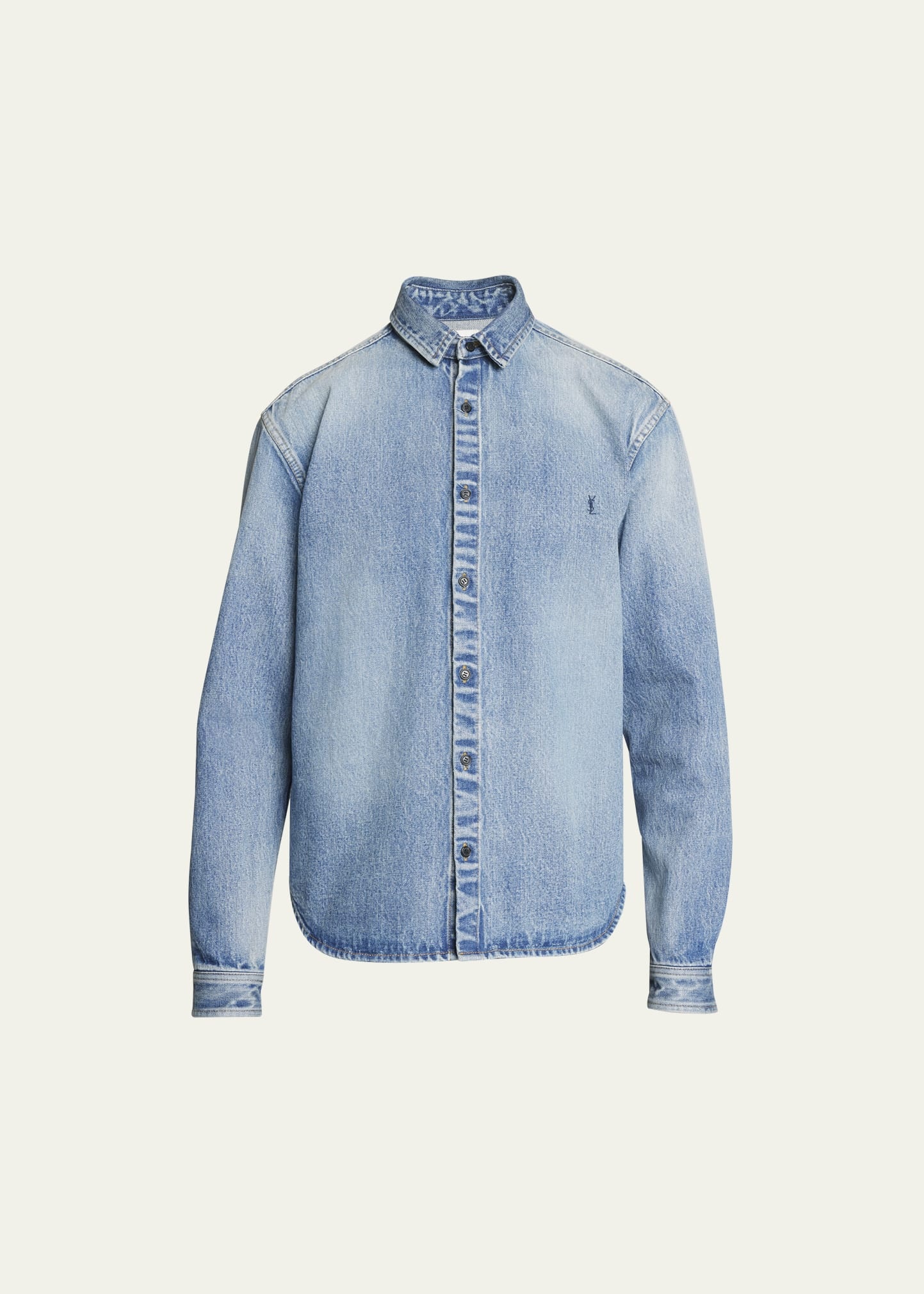 SAINT LAURENT Men s Denim Shirt bergdorfgoodman REVERSIBLE