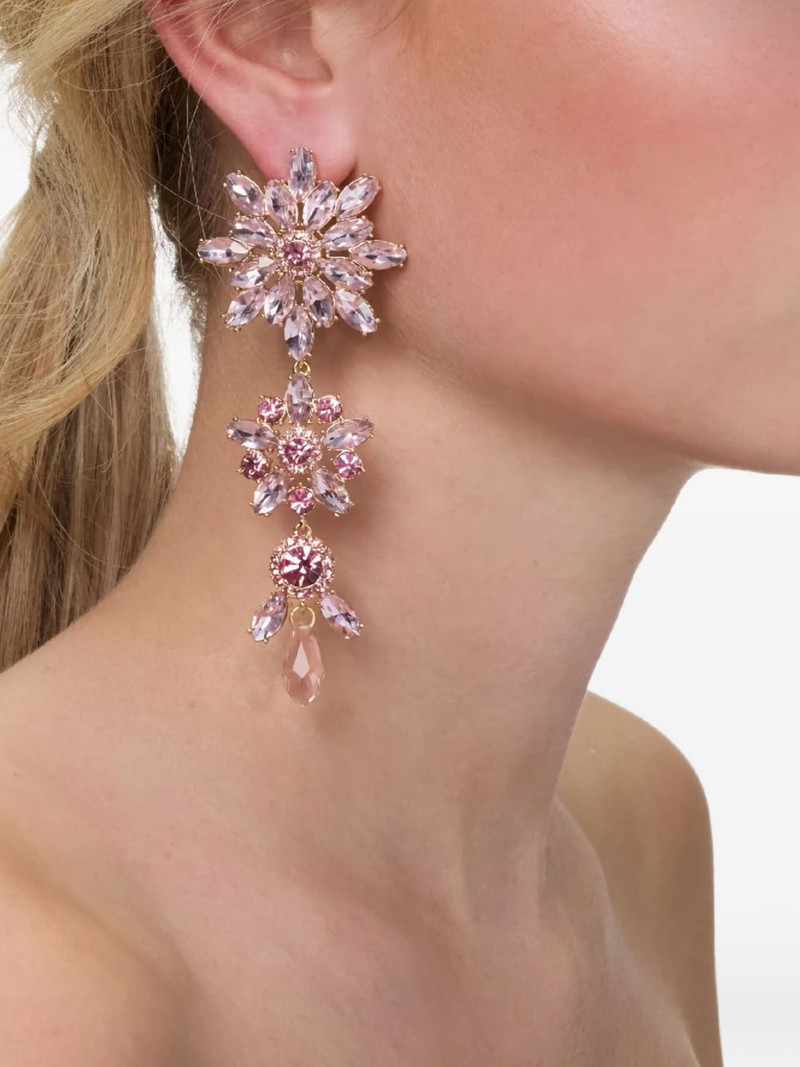 self-portrait flower crystal drop earrings outlook