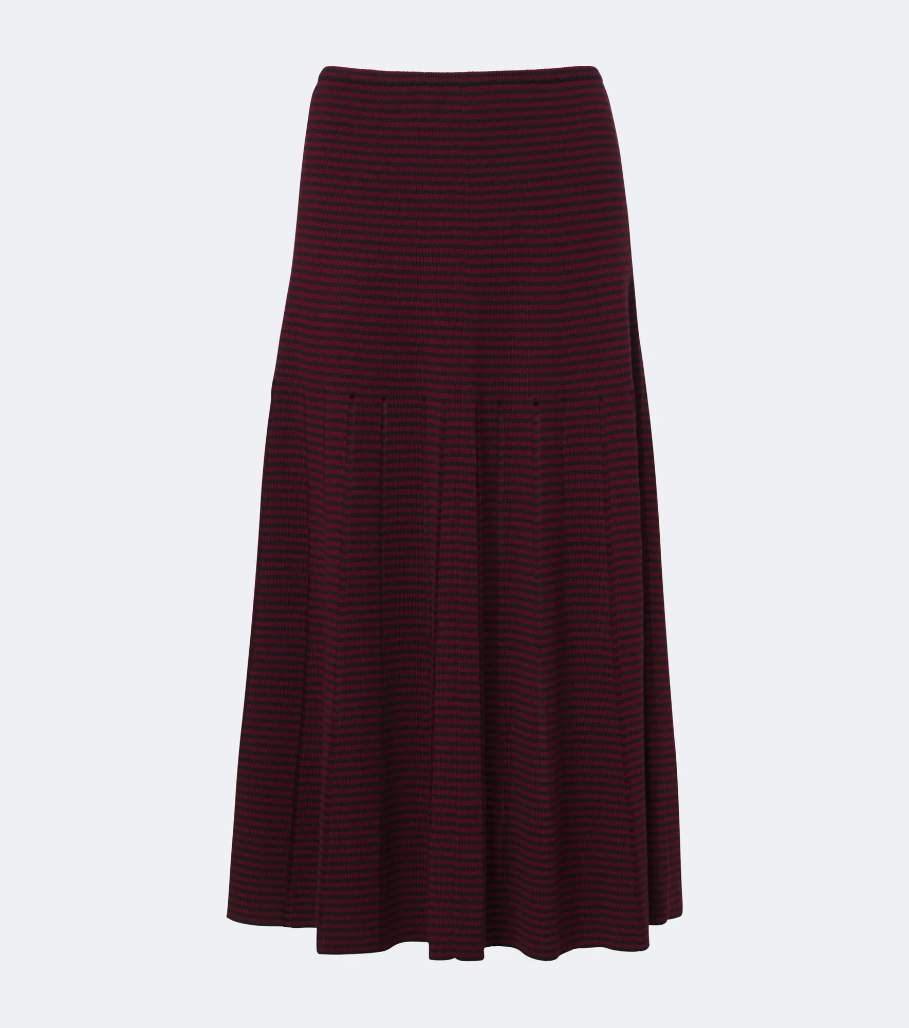 Phyllis striped wool and cotton midi skirt - 1