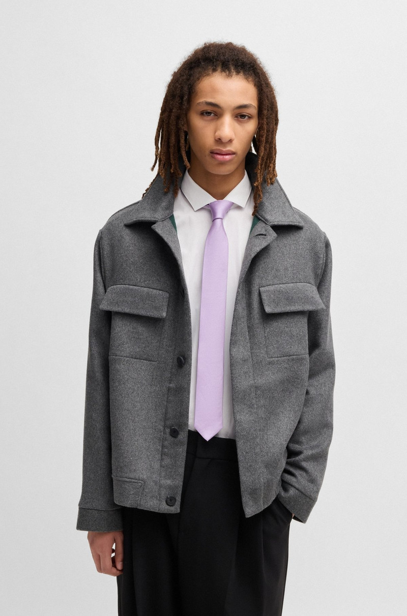 HUGO TIE IN PURE SILK WITH JACQUARD WEAVE outlook