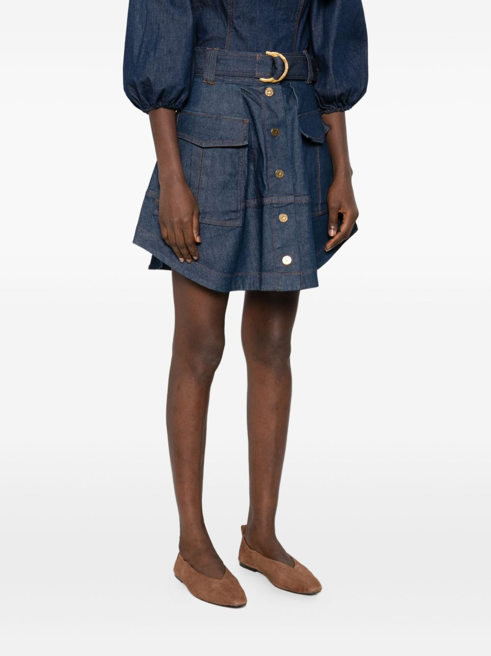 button-fastening cargo skirt - 3