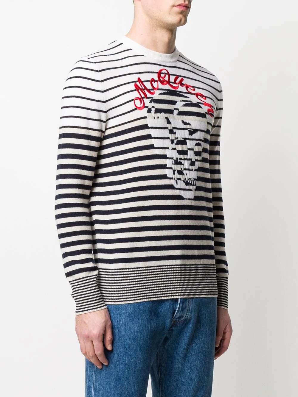 skulls and stripes crewneck jumper - 3