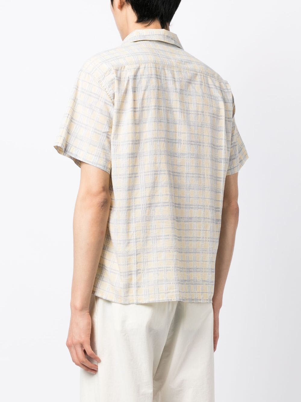 check-print short-sleeve shirt - 4