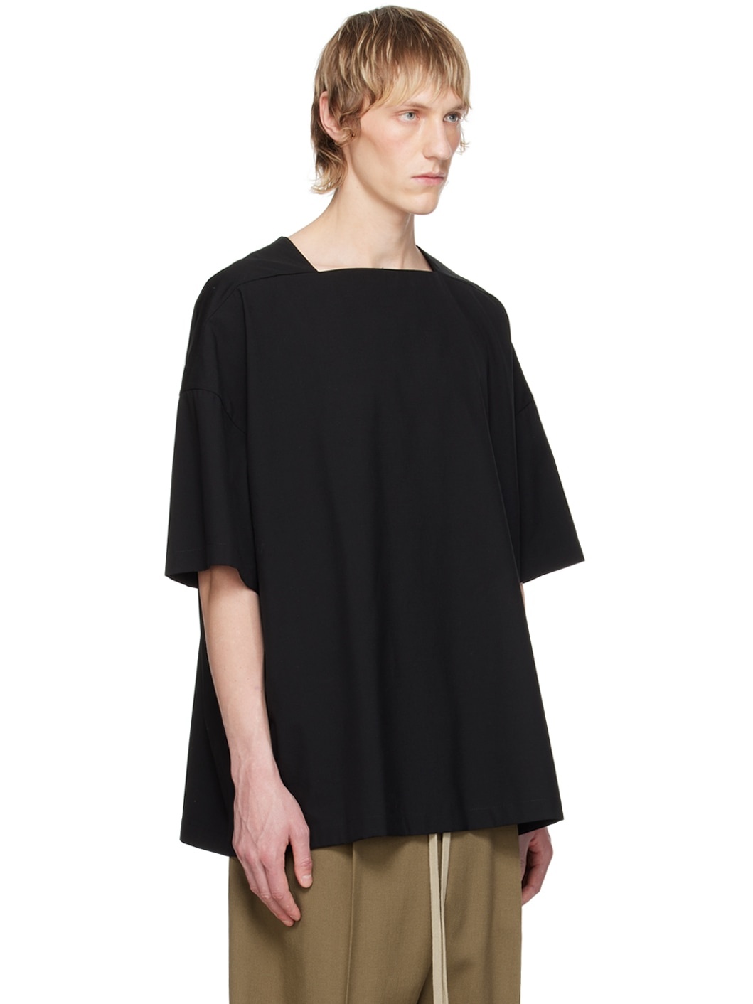 Black Square Neck T-Shirt - 2
