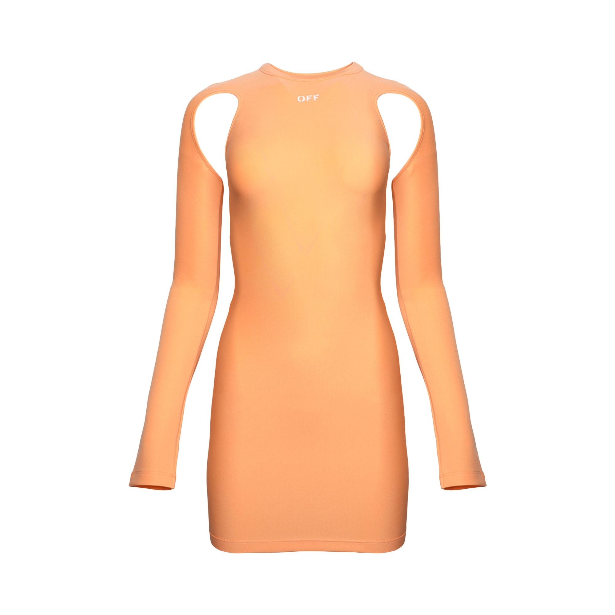 Off-White Sleek Long-Sleeve Mini Dress 'Peach Orange' - 1
