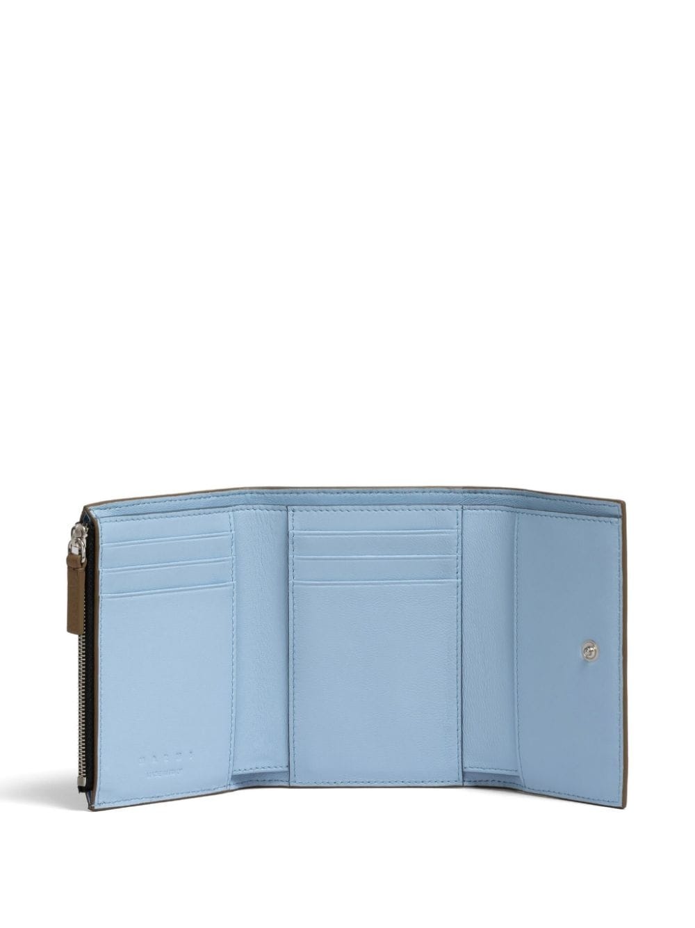 logo embroidered leather wallet - 3