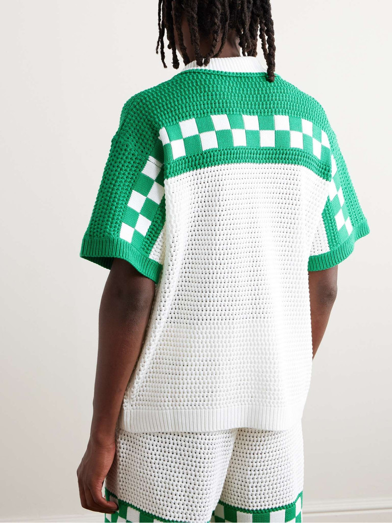 Camp-Collar Logo-Appliquéd Checked Cotton Shirt 3