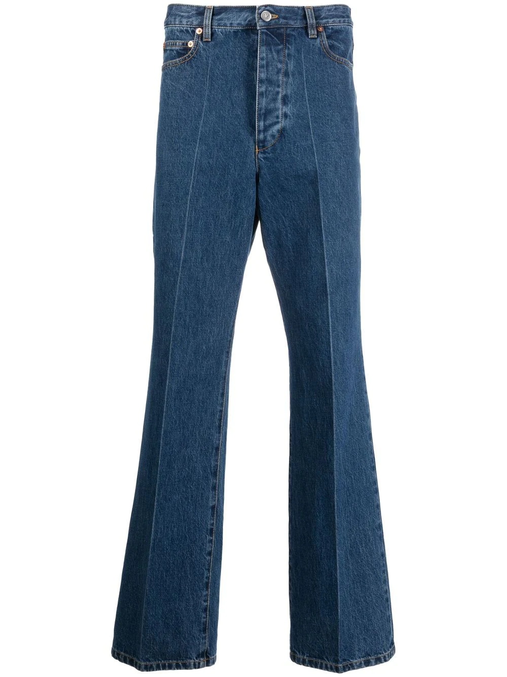 flared denim trousers - 1