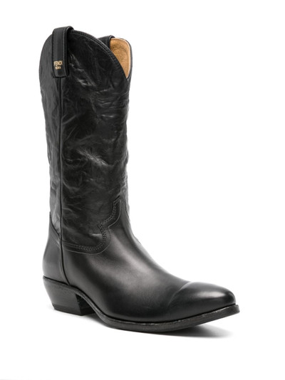 FENDI crinkled-leather cowboy boots outlook