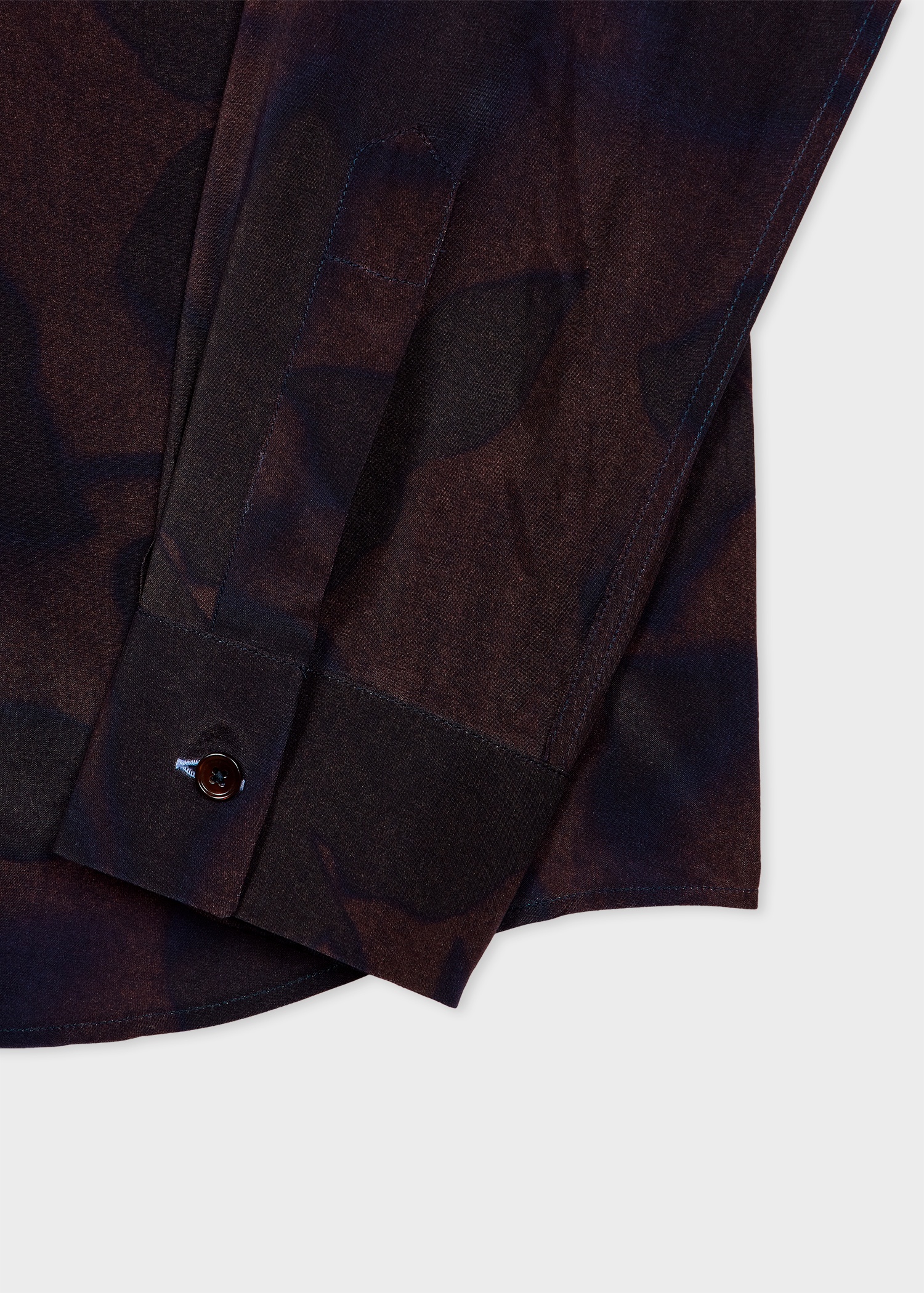 Dark Mauve 'Photogram Leaves' Viscose Shirt - 2
