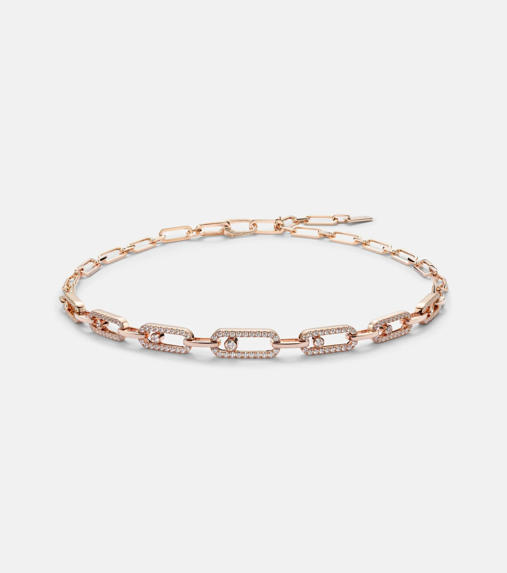 Move Link 18kt rose gold choker with diamonds - 1