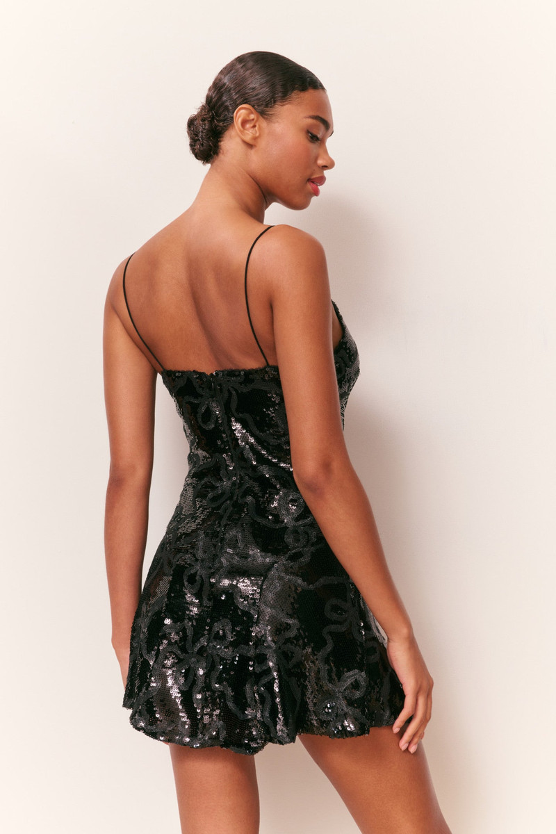 Sabeline Sequin Winding Bow Mini Dress 6