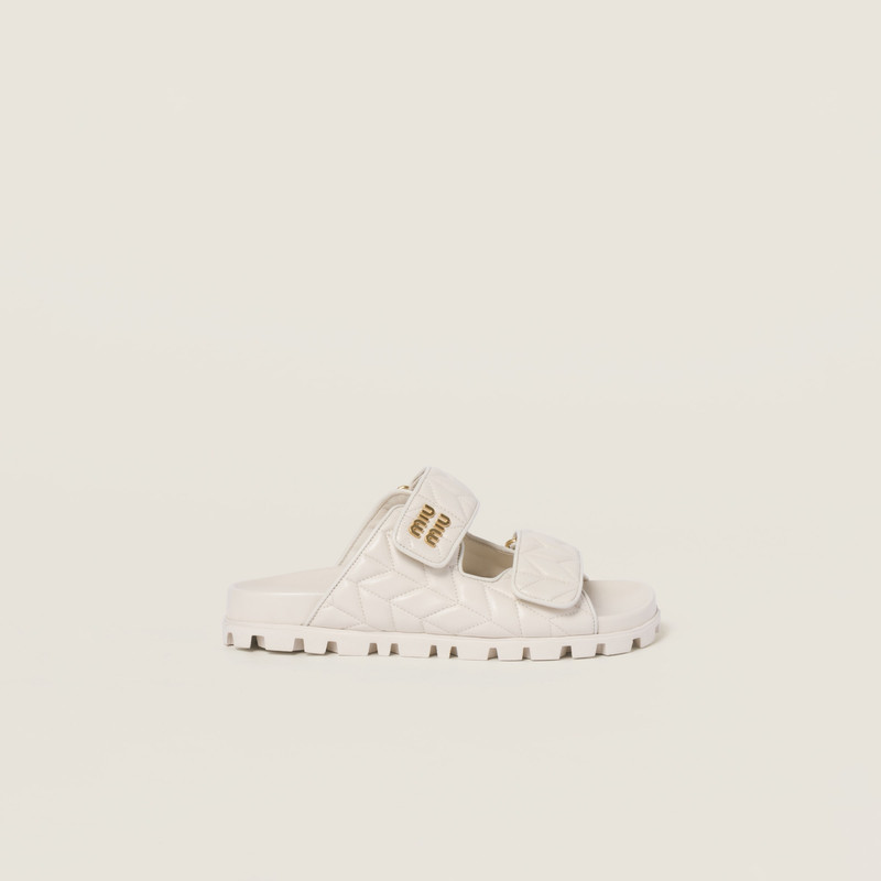 Miu Miu Matelassé nappa leather slides outlook