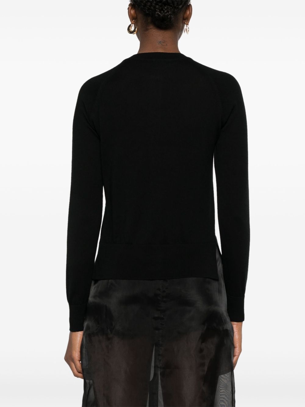 carnation-jacquard cardigan - 4
