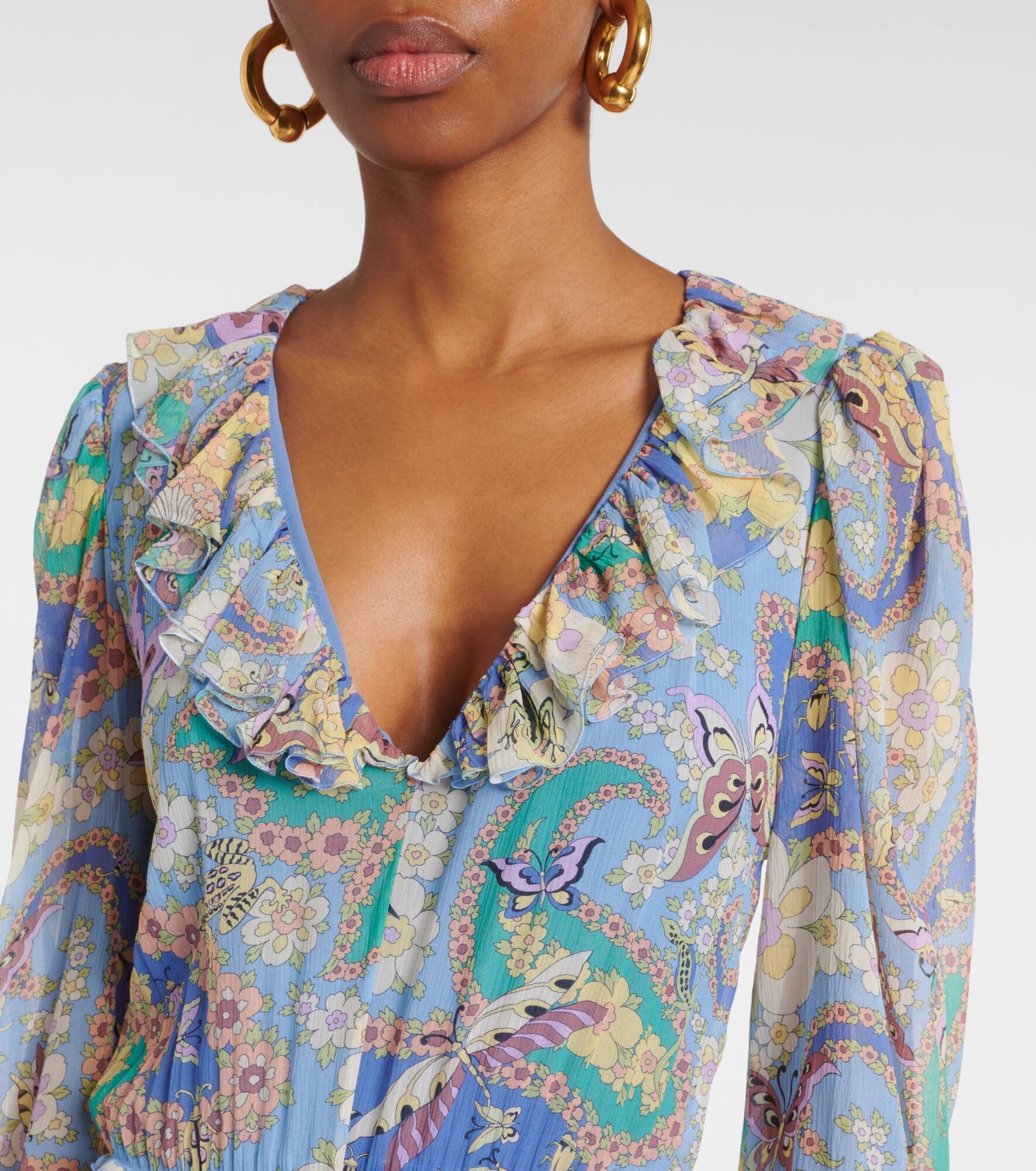 Floral silk gown - 4
