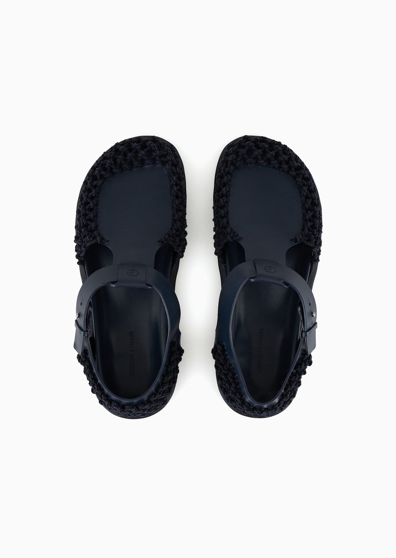 Braided leather and cotton sandals 3