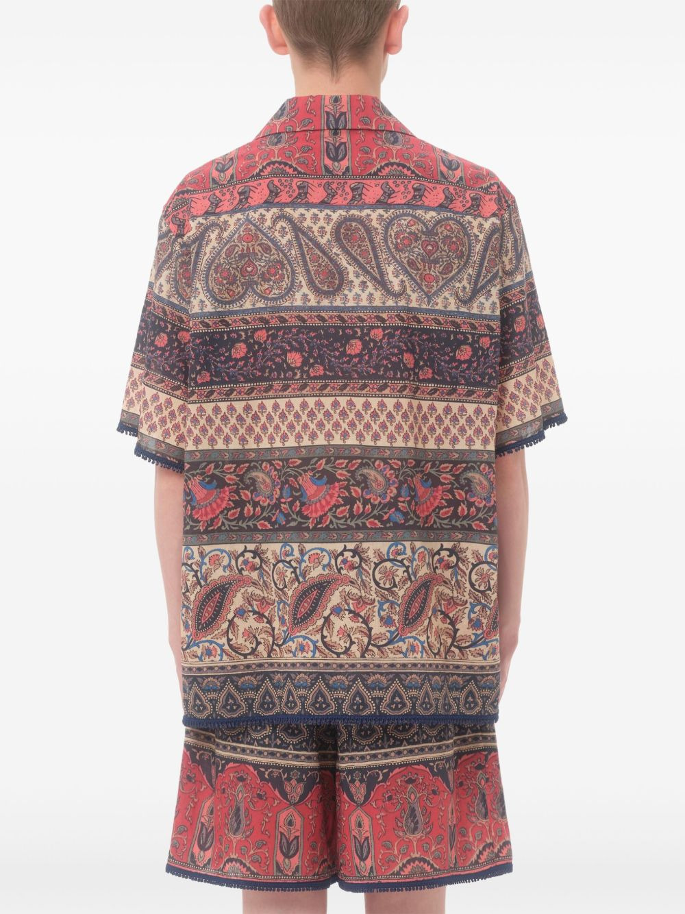 Voyage Imaginaire-print bowling shirt - 4