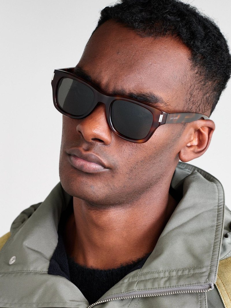 SAINT LAURENT Square-Frame Tortoiseshell Acetate Sunglasses Tortoiseshell outlook