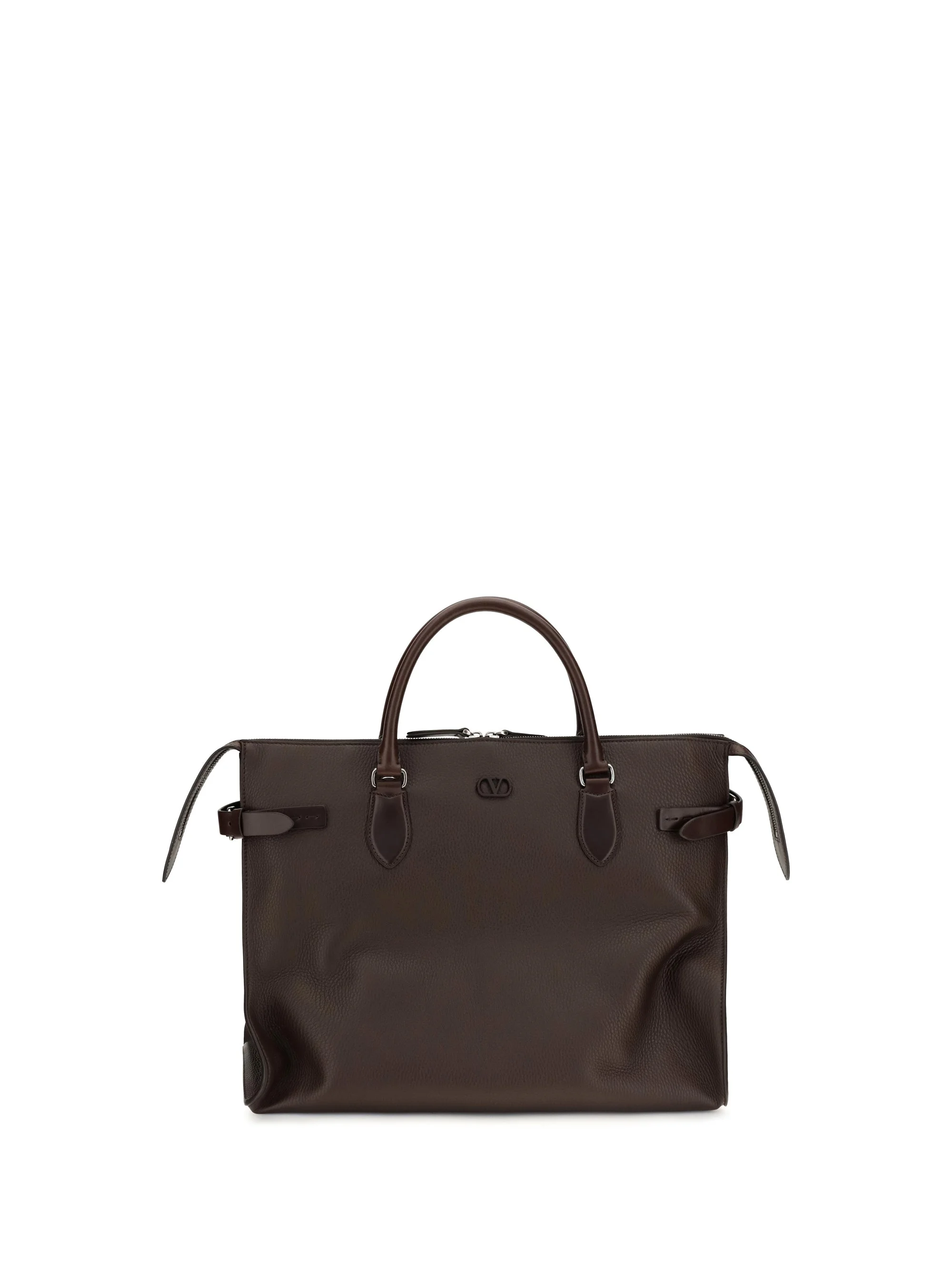 Valentino Garavani Large Antibes Top Handle Bag Oak Brown - 1