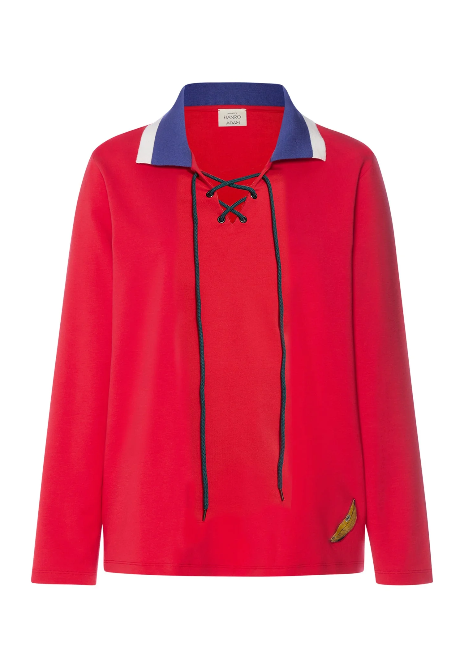 Charlotte Adam x HANRO Cotton Blend Lace-Up Collared Top - 1