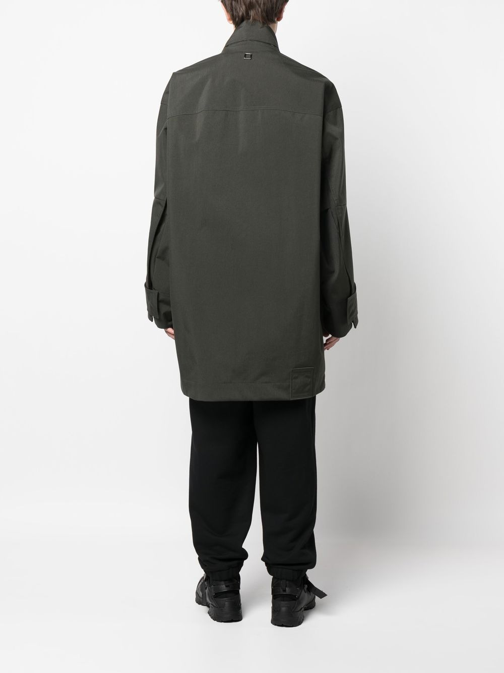 logo-plaque zip-up coat - 4