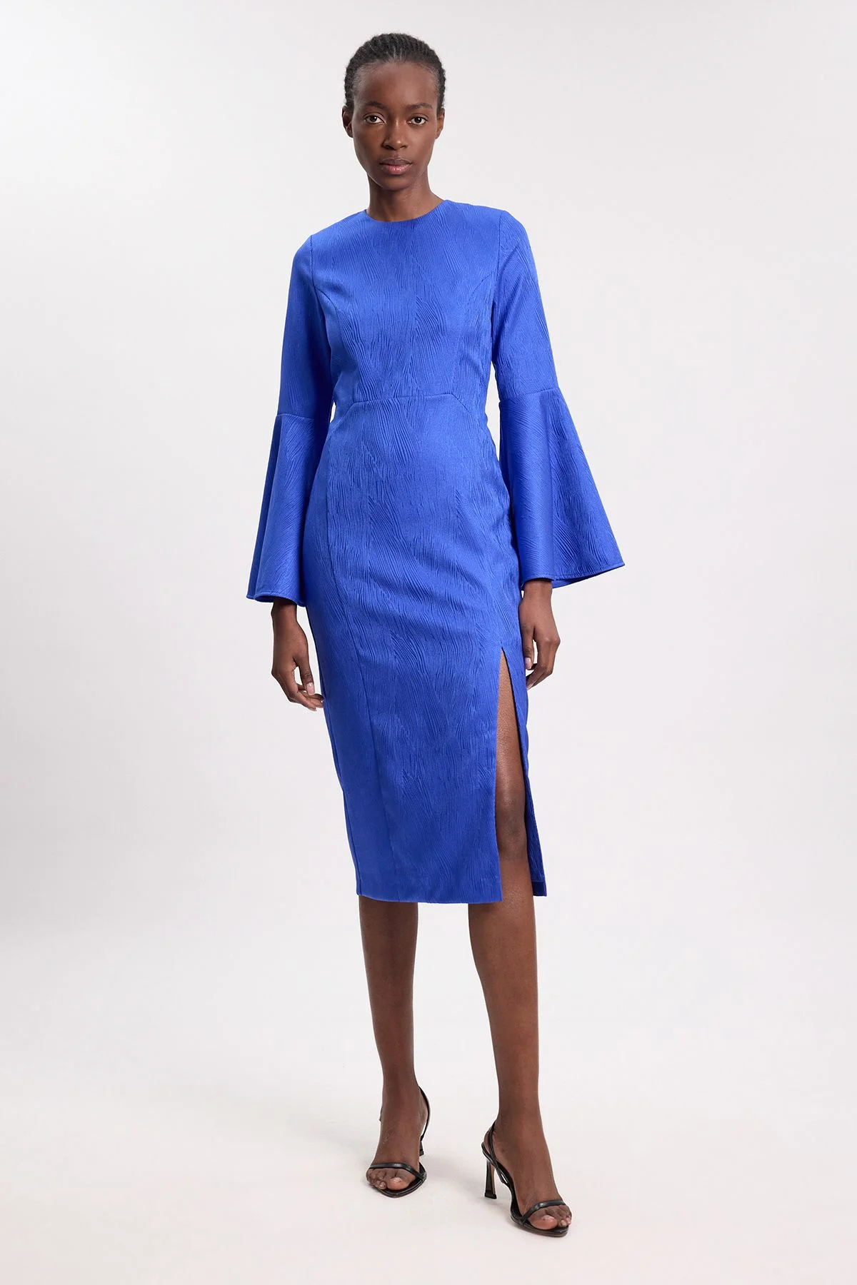 Tailored Lace up Back Detail Midi Dress - 1