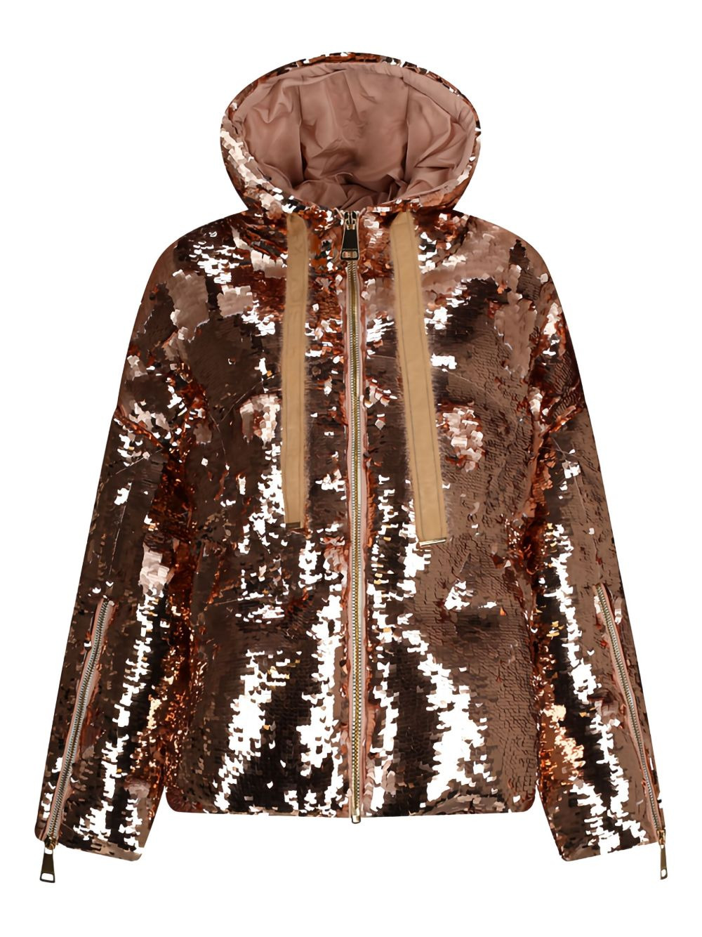 sequin-embellished hooded jacket - 1