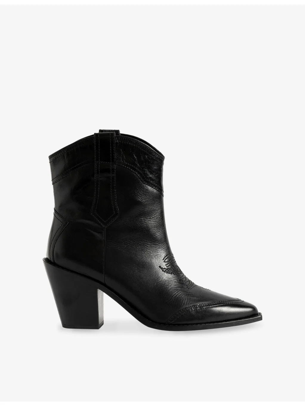 Cara Heeled Leather Ankle Boots - 1