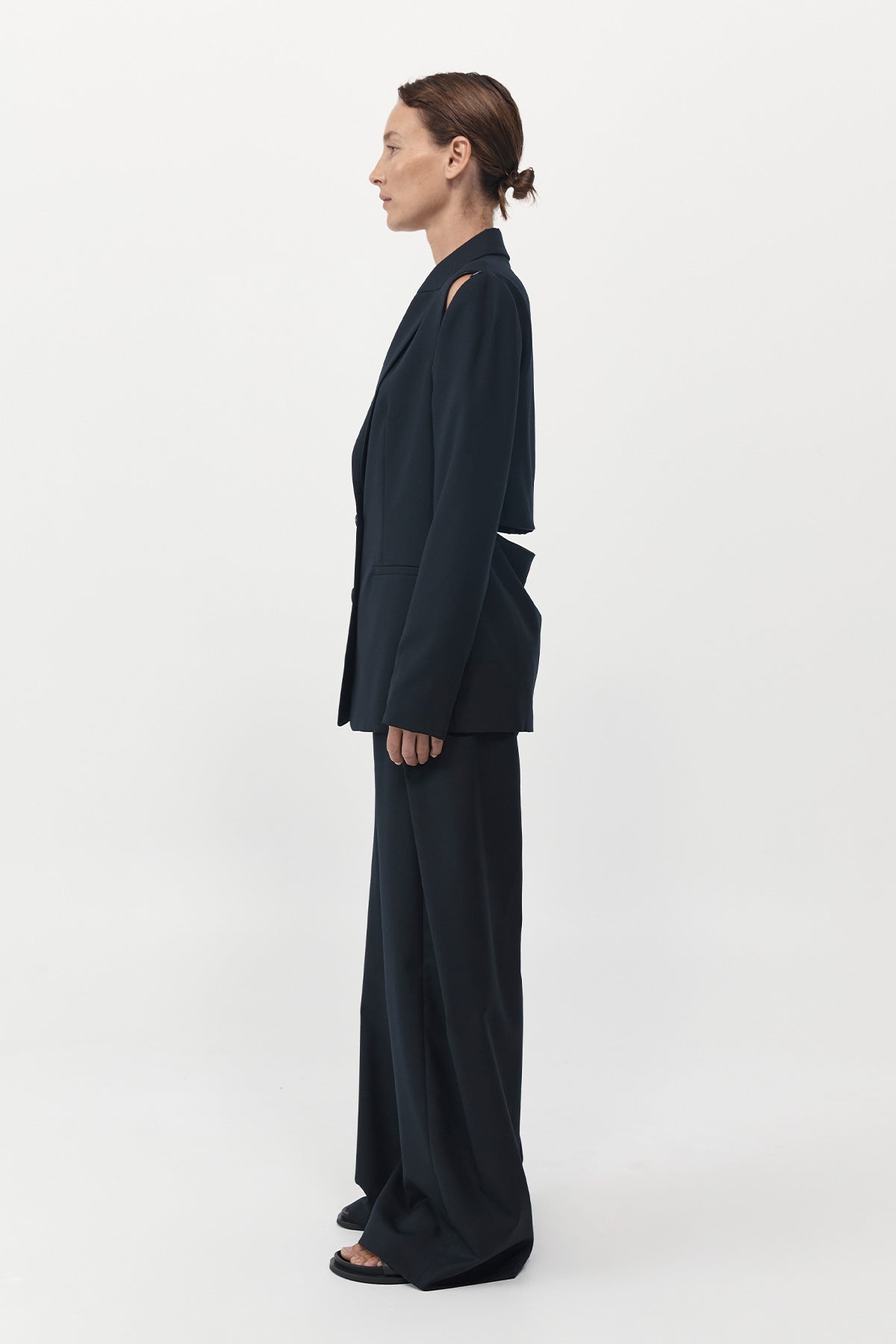 Zip Detail Blazer - Black - 3